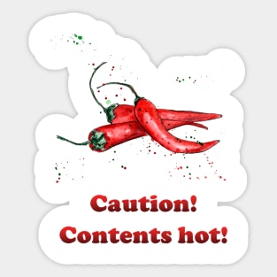 Chili - Caution contents hot! Hot outfit for cool people Sticker